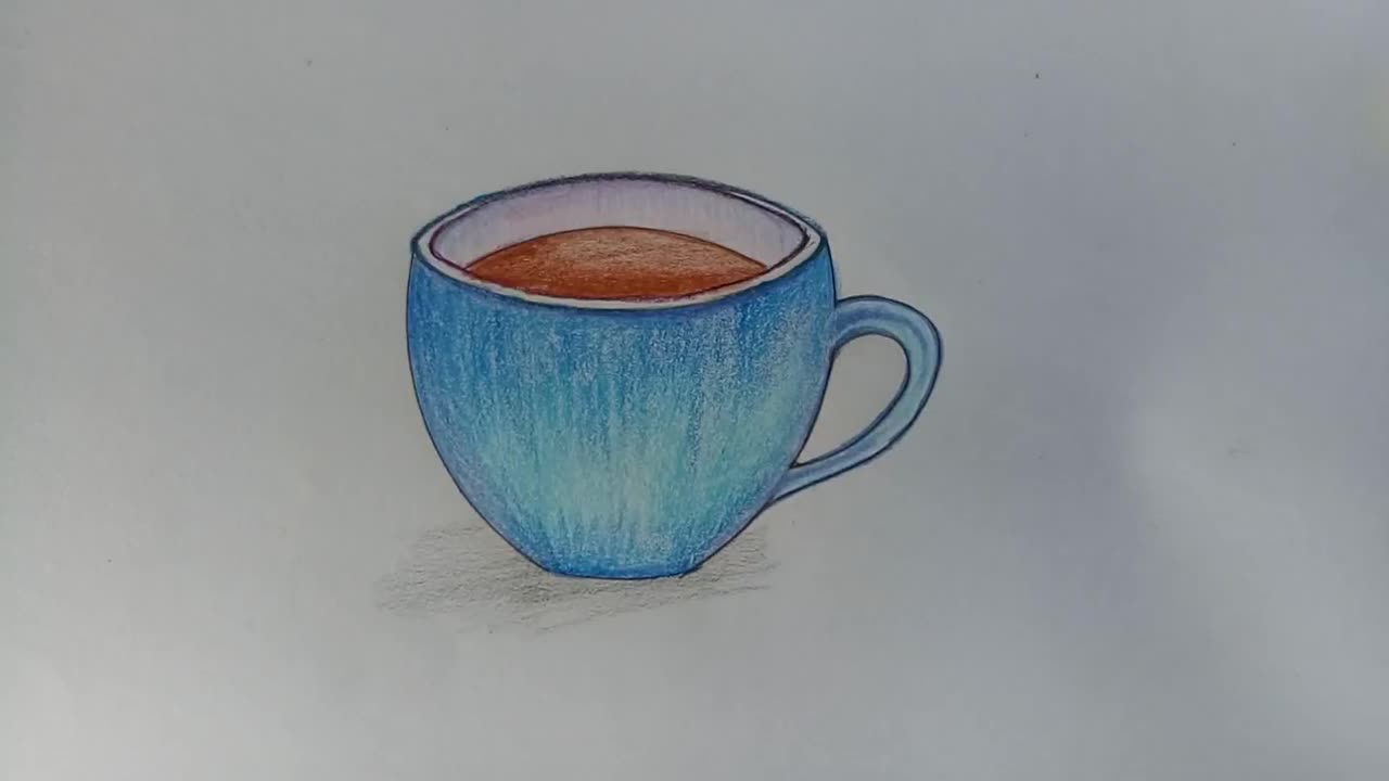 How To Draw Tea Cup step by step (very easy) __ drawing __ art video