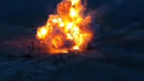 Massive Detonation of Russian Tank
