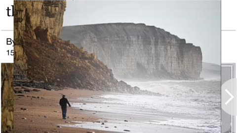 Large Rock Fall At East Beach Cliffs In West Bay, UK