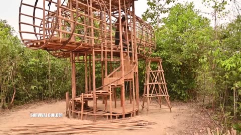 Building Craft-Temple Bamboo Villa And Bamboo Swimming Pool [Full Video]