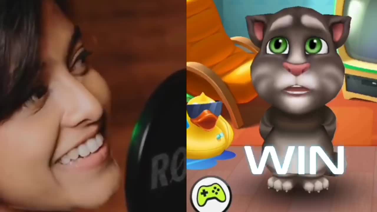 MANIKE MAGE HITHE TALKING TOM - YOHANI VS TOM😂 FUNNY SONG