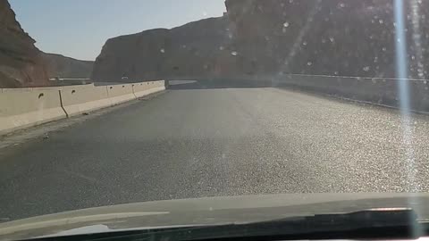 Road through Egypt between hills and mountains