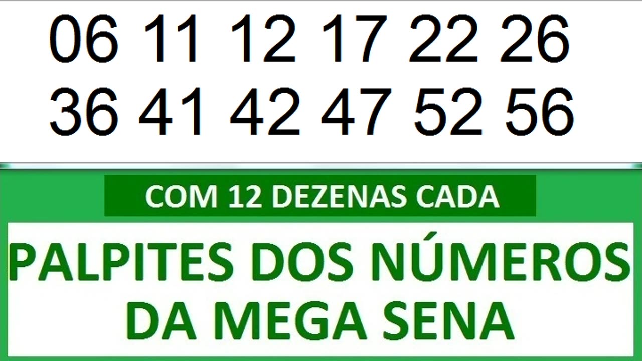 #PALPITES DOS NÚMEROS DA MEGA SENA COM 12 DEZENAS 8m 8n 8o 8p 8q 8r 8s 8t 8u 8v 8w 8x