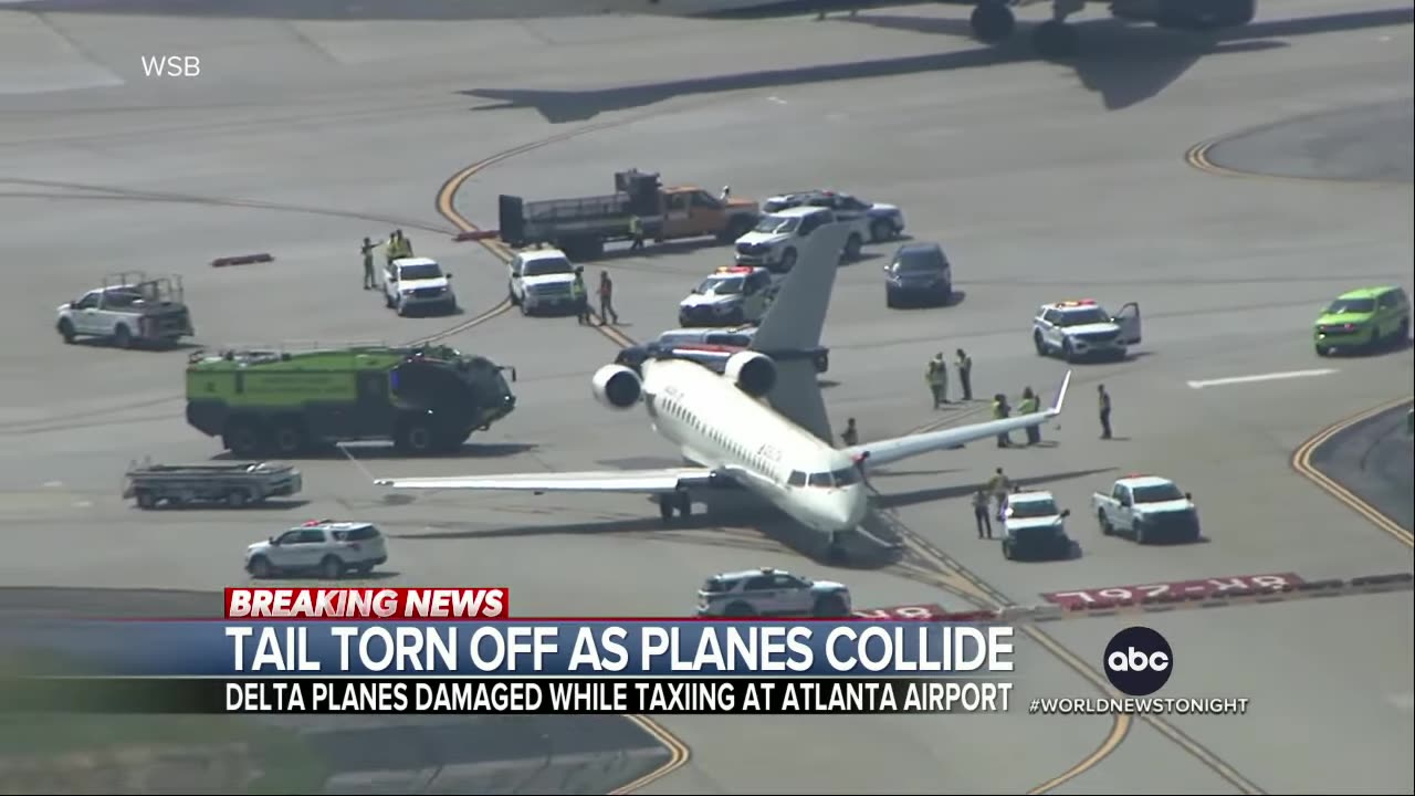 Delta flight tears off plane's tail on Atlanta airport taxiway