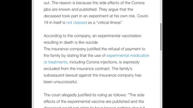 Life insurance vaccine issues