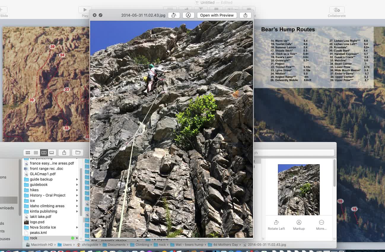 Bear's Hump's bolted climbing routes in Waterton Park