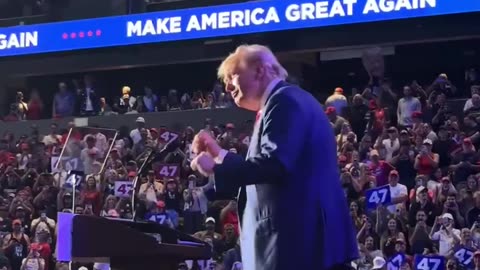 Trump Dances and Mimics Golf Swing, Entertaining the Crowd With His Signature Moves