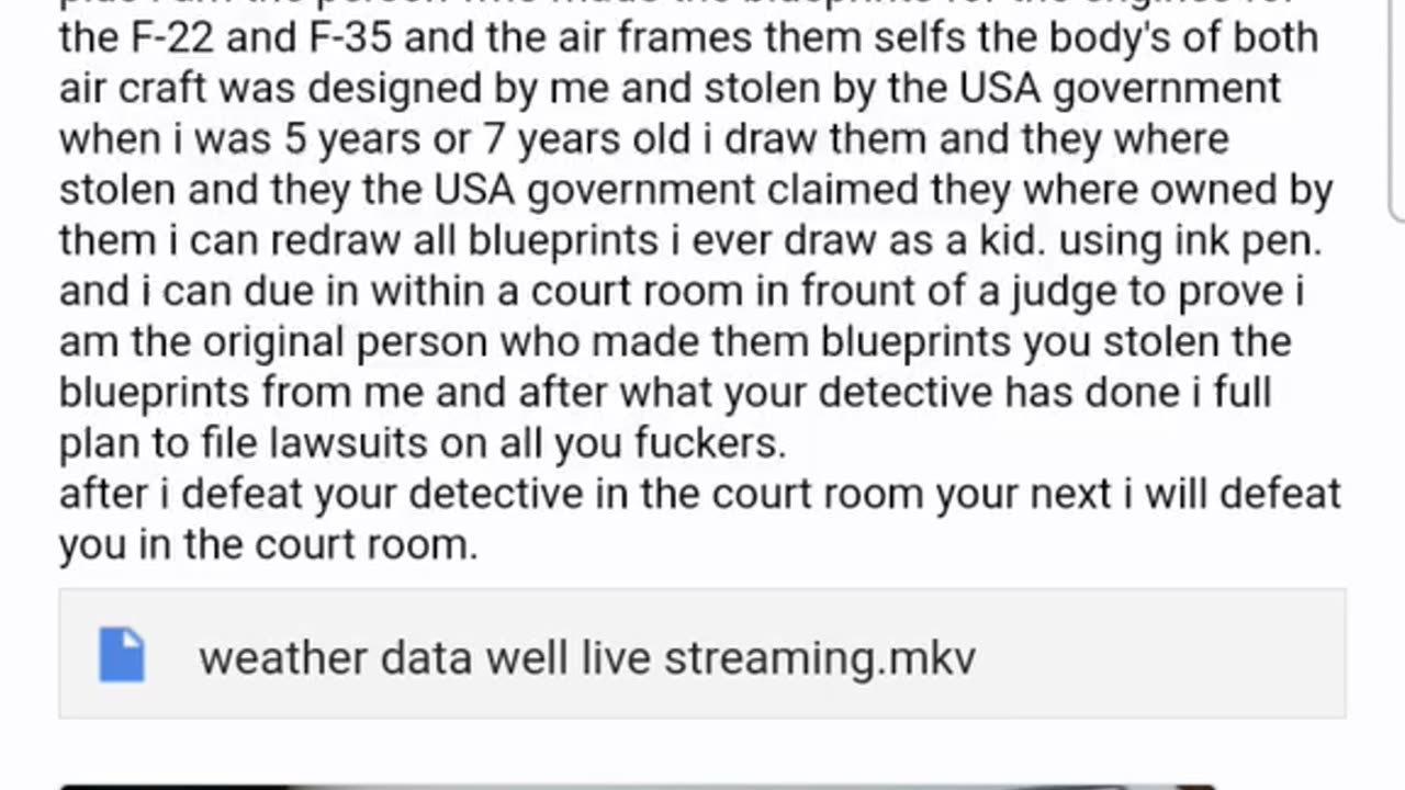 Q planing to file lawsuits now on all you who stolen credit for my data.