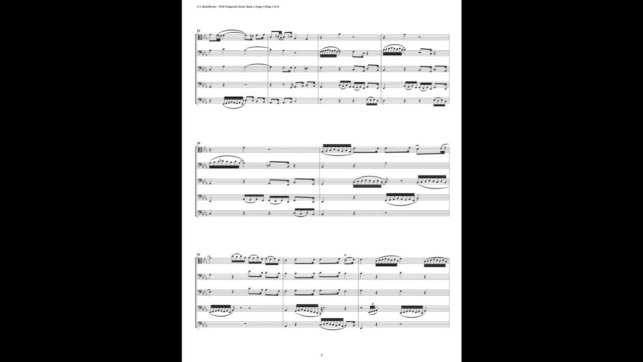 J.S. Bach - Well-Tempered Clavier: Part 1 - Fugue 05 (Trombone Quintet)