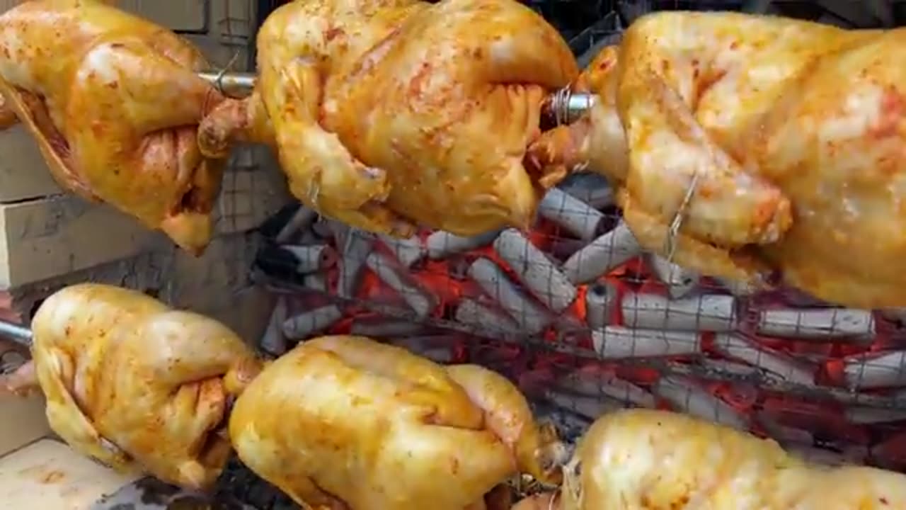 Cooked Juicy Chicken On A Unique Barbecue! Life In The Mountains Of Azerbaijan