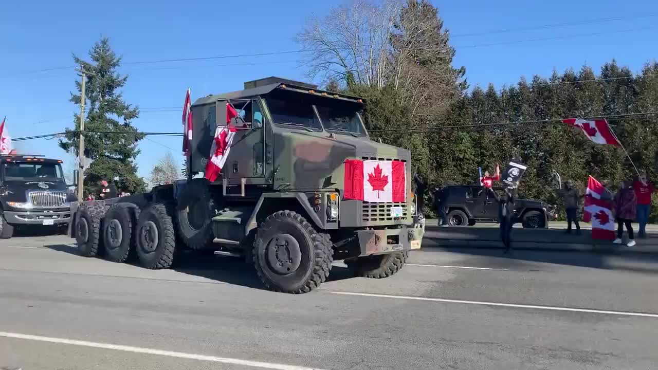 Protesters used a tank transporter to break a police barricade