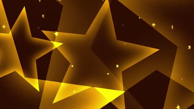 dynamic golden five-pointed star fashion beautiful party stage background video