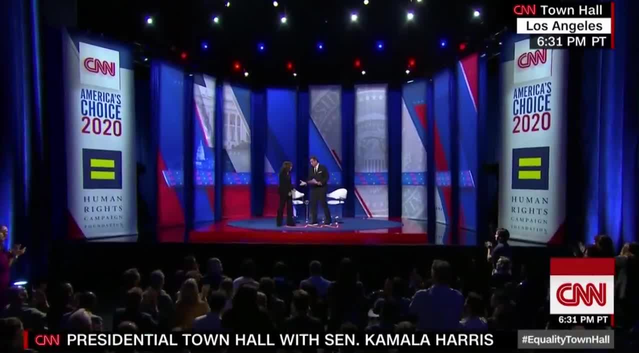 Kamala Harris lists her gender pronouns at CNN town hall