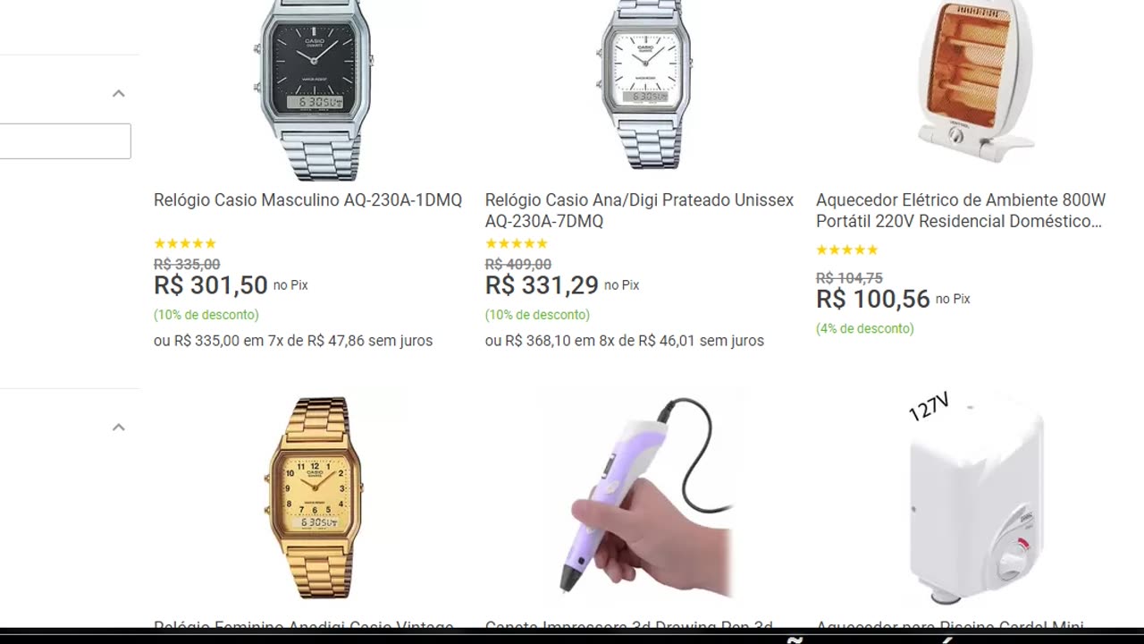 Relógio Casio Masculino AQ-230A-1DMQ MAGAZINEANV