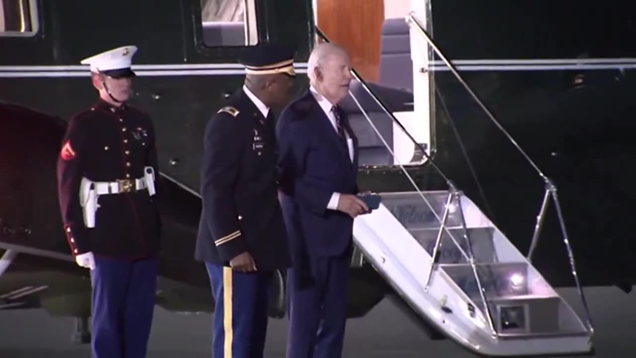 Biden is very confused after landing in Delaware