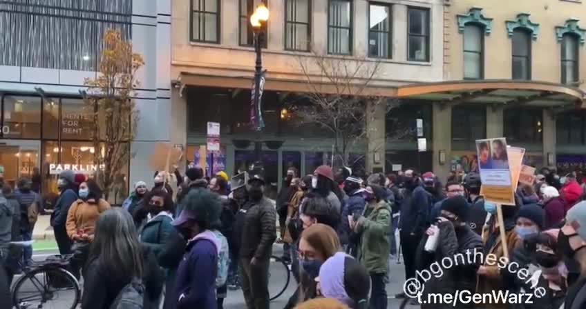 Crowd Chants "the only solution is Communist revolution" at Chicago's Protest