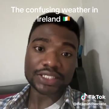 African man is confused about the Irish weather.