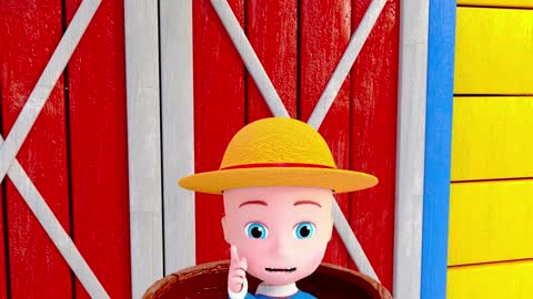 Kids cartoon baby catching wild cow