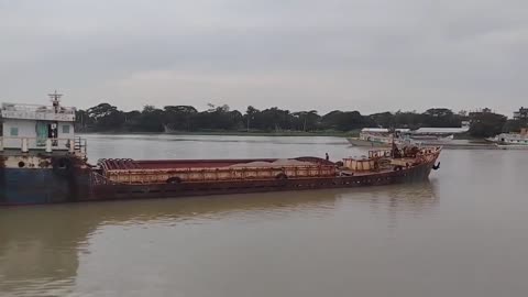 Long Ship on River