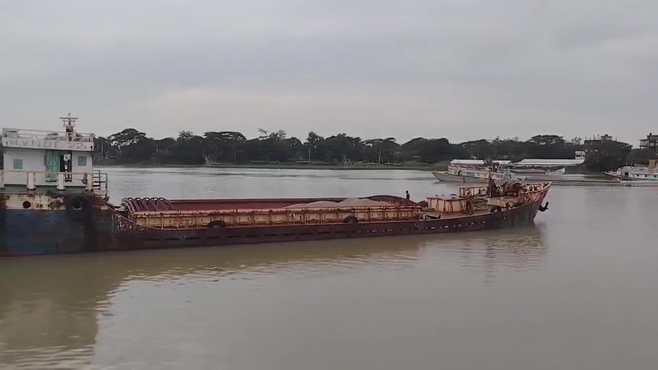 Long Ship on River