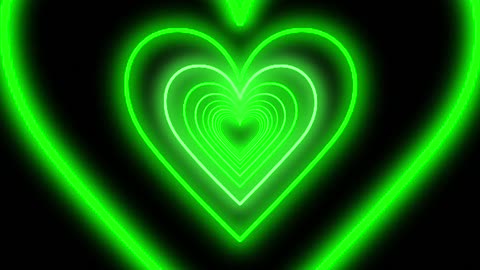 997. Heart Tunnel Background💚Green Neon Heart Background Heart Heart