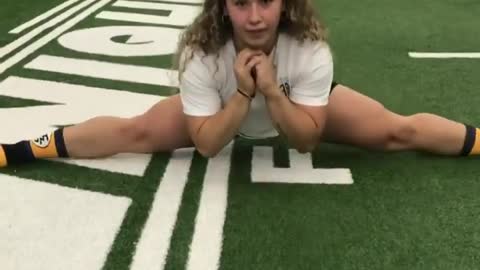 Girls leg stretches exercise