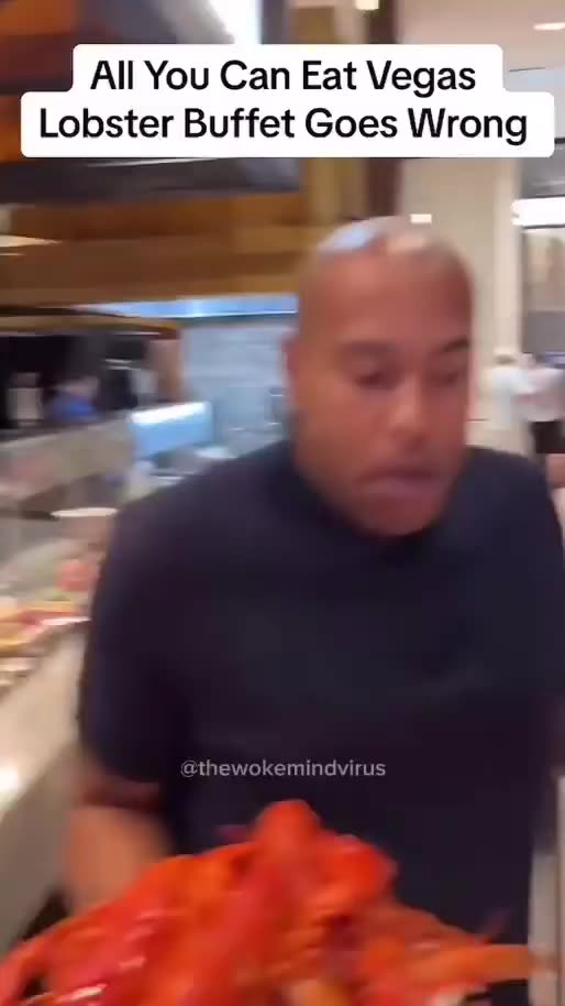 Buffet Chaos as Man Goes Overboard with Lobster📌