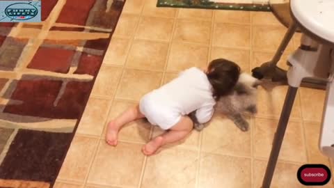 Baby And Cat #1