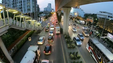 Friends are walking in Bangkok