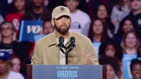 Eminem Trashes Donald Trump at Kamala Harris Rally