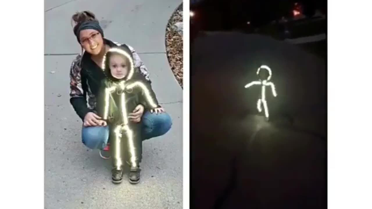 Funny Kid In A Stickman Costume