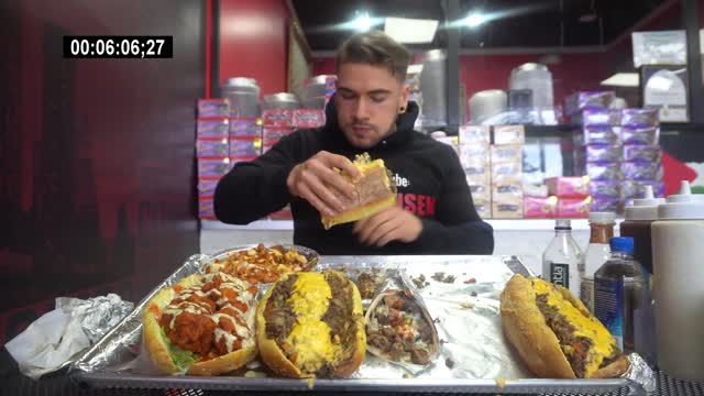 IMPOSSIBLE 13LB CHEESESTEAK CHALLENGE | With Spicy Chicken & Gyro's | NYC Street Food