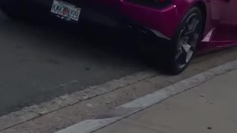 Father picks up daughter from school in a Lamborghini