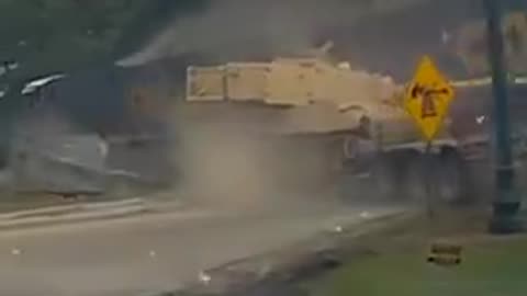 Train vs. Tank...Train Wins.