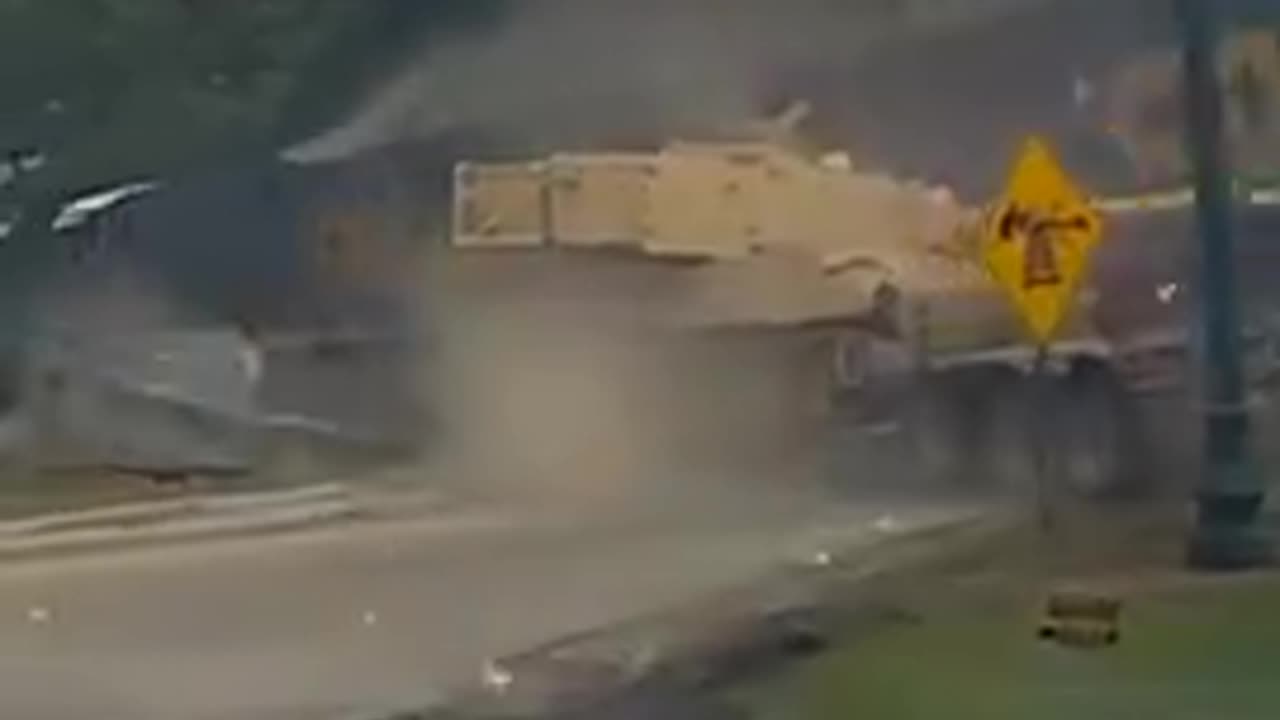 Train vs. Tank...Train Wins.