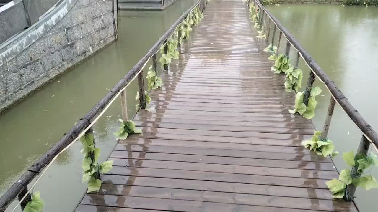 It's a wooden bridge