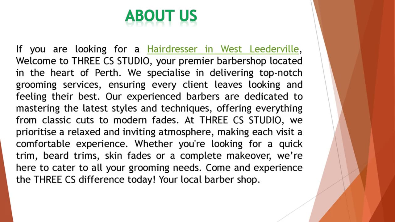 If you are looking for a Hairdresser in West Leederville