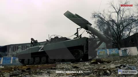 Operation of the UR-77 self-propelled rocket launcher in Mariupol.