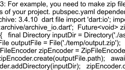 Flutter how to create a zip file