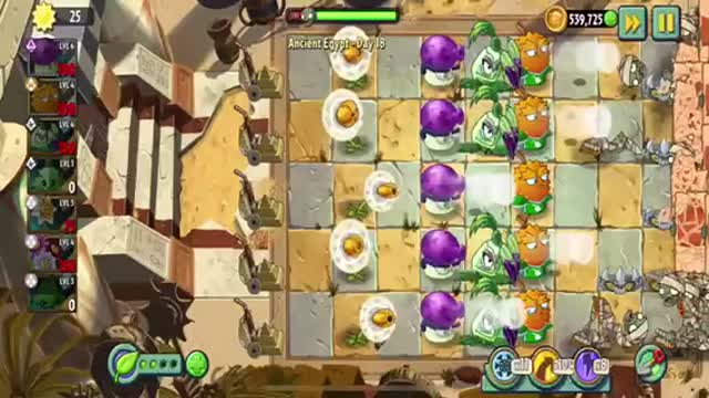 Plants vs Zombies 2 Ancient Egypt - Day 18