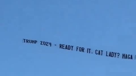 Banner flown over Taylor Swift's event in Miami.“Trump 2024 - Read for it, cat lady? MAGA!”