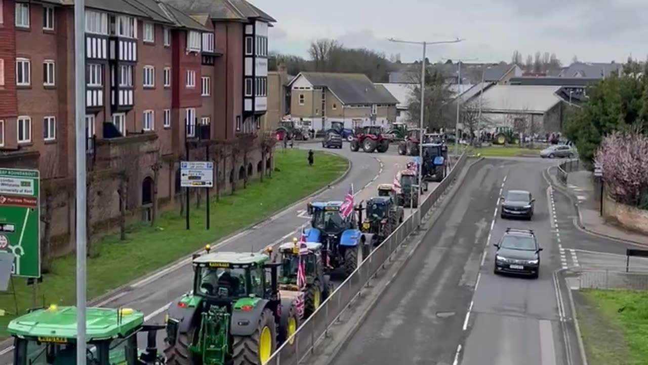 UK:farmers protested in Canterbury Sunday