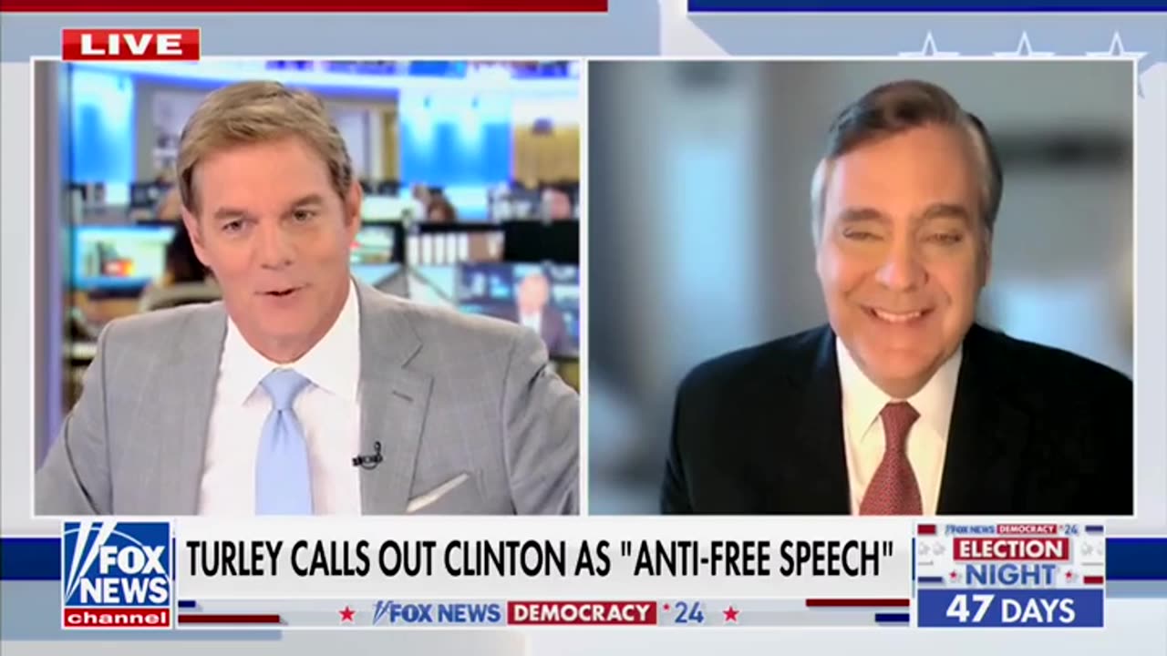 Turley Says Left Is Using Hillary Clinton As A Last Resort To Push Censorship On Americans