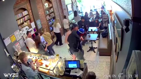 Junkie Tries To Steal Money from Tips Jar in Cafe Then This Happens FAFO