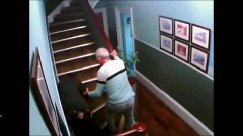 Drunk Couple Attempts the Stairs