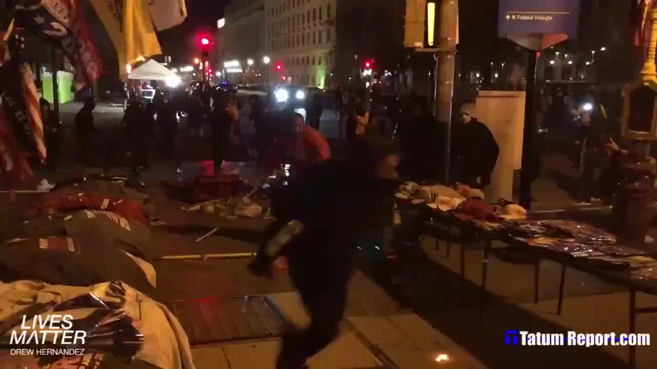 Black Stall holder in DC gets his stall destroyed by Antifa.
