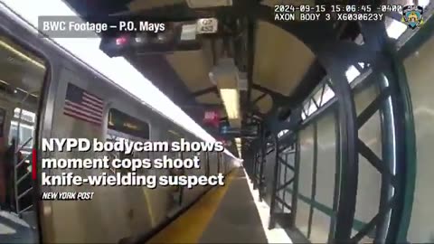 Footage from bodycam of NYC subway shooting