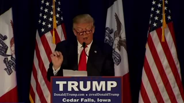 DONALD J. TRUMP READS “THE SNAKE” TO SUPPORTERS IN CEDAR FALLS, IOWA 1/12/2016