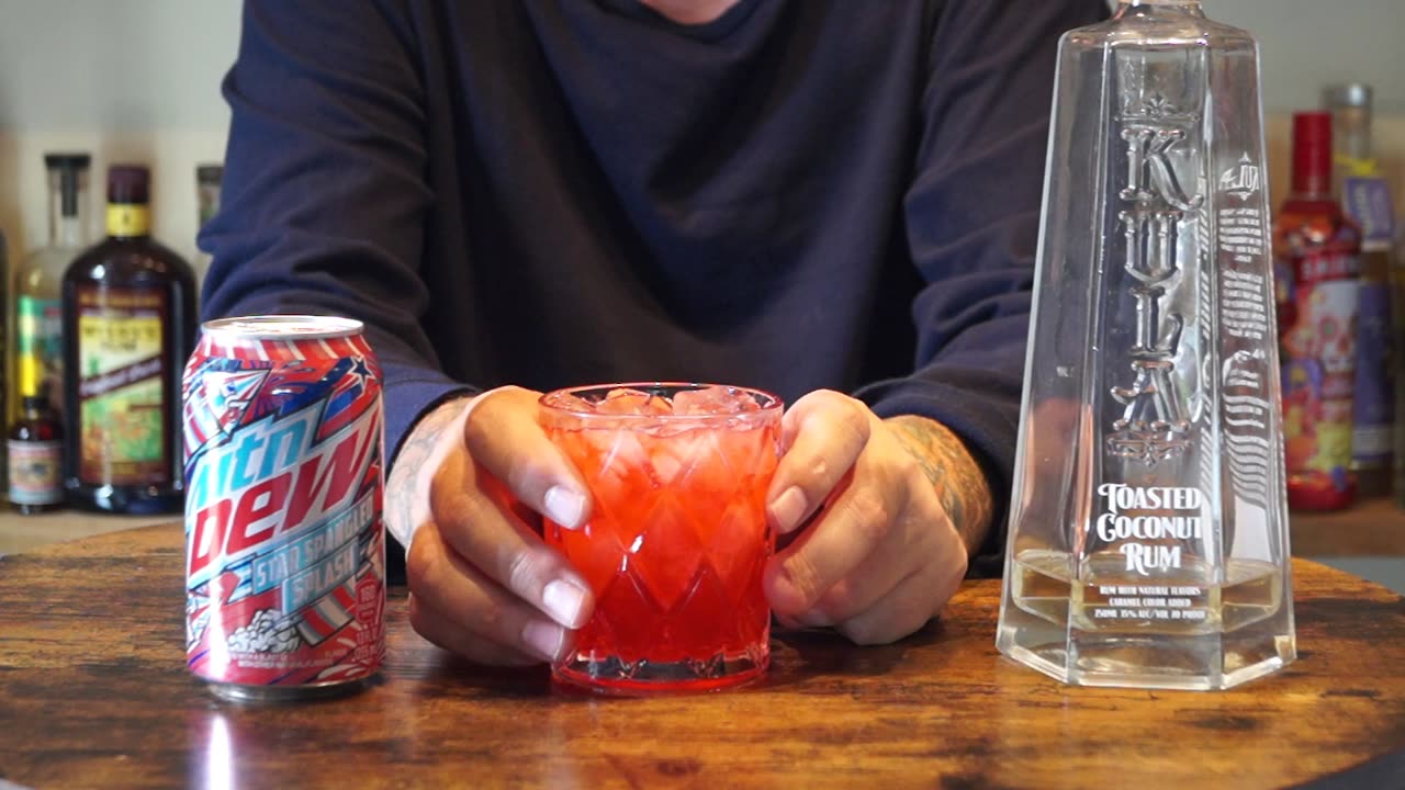 Kula Toasted Coconut Rum & Mtn Dew Star Spangled Splash Red Berry