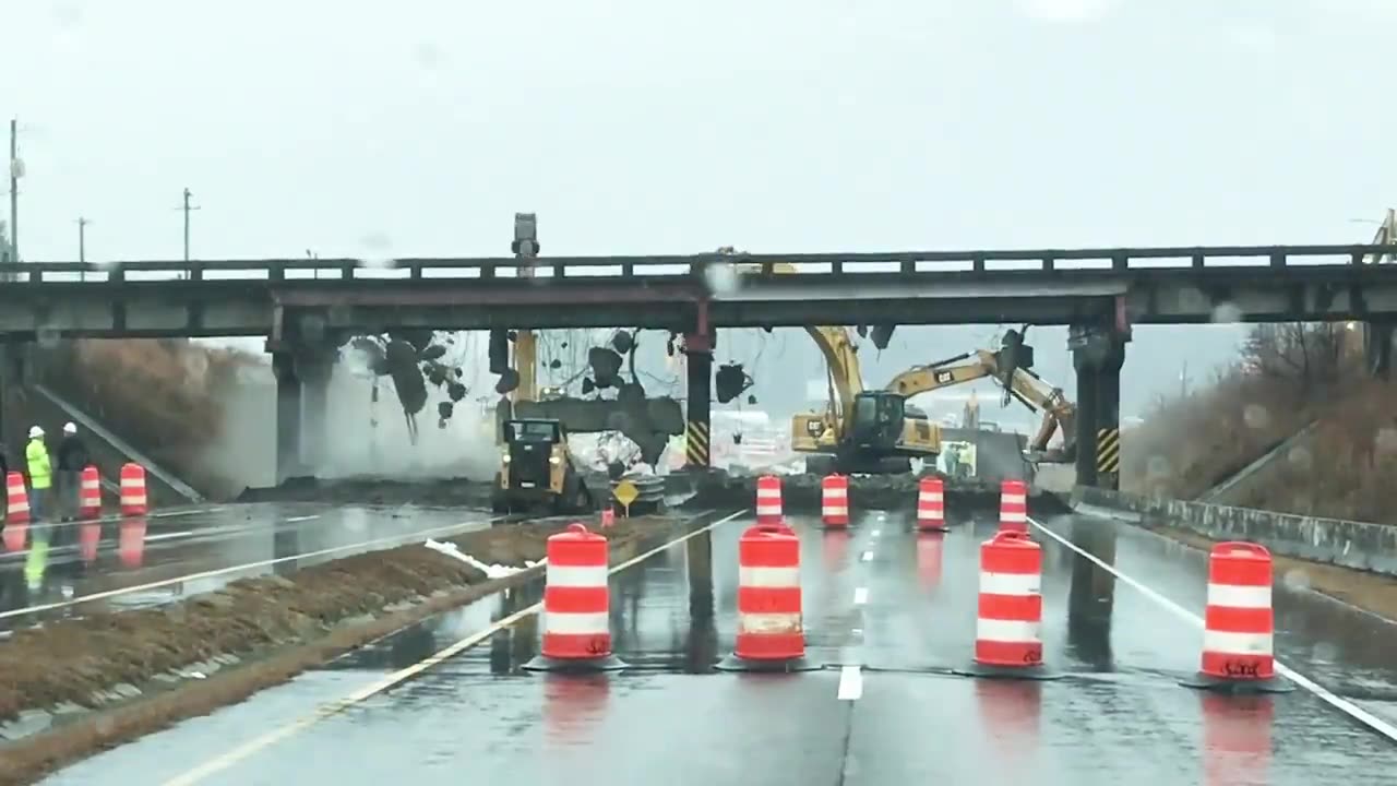 Demolition of the Highway 5 Bridge over Highway 69